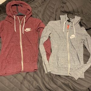 2 Nike zip ups